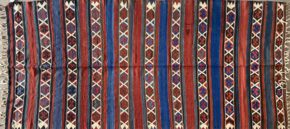 05731 Kilim Kuba Red & Blue 4-10x10 | Manoukian Rugs™