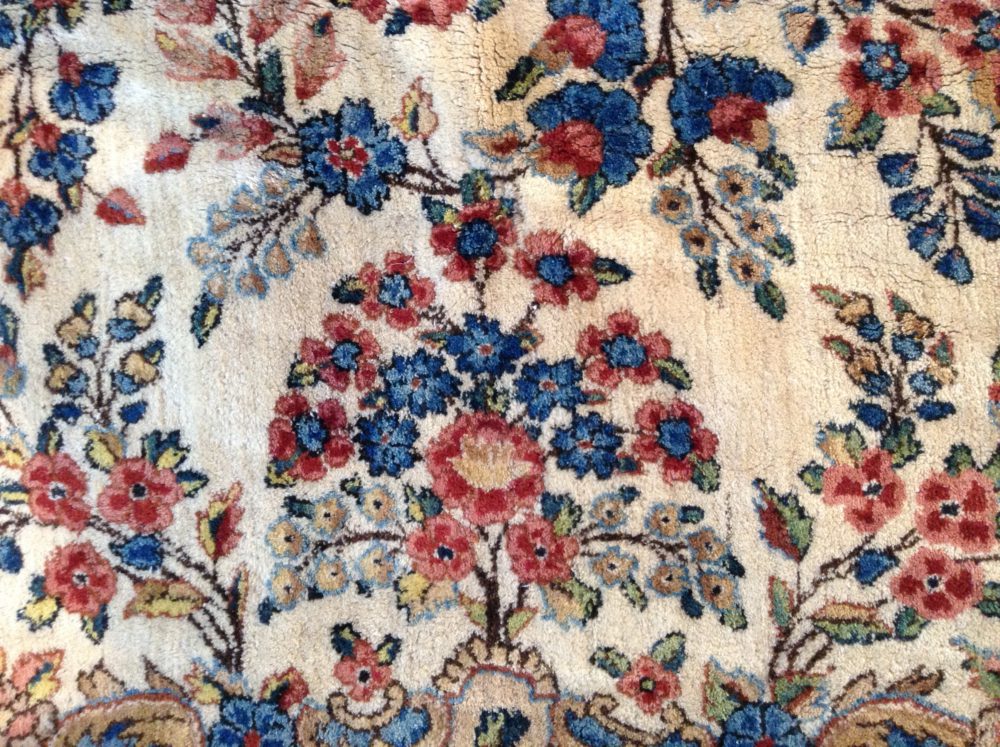 05821 Kerman Yazd Persian Natural Red & Blue 12-3x19-6 | Manoukian Rugs™ cu