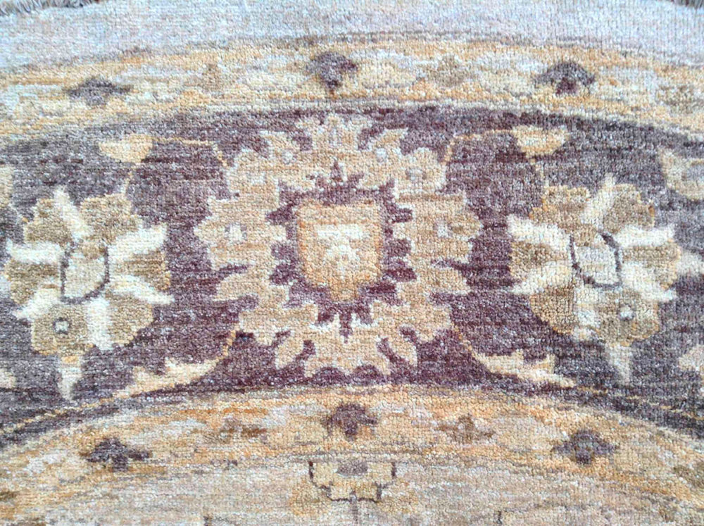 05442 Peshawar Afghan Beige Yellow Brown 8-0 Round | Manoukian Rugs™ border