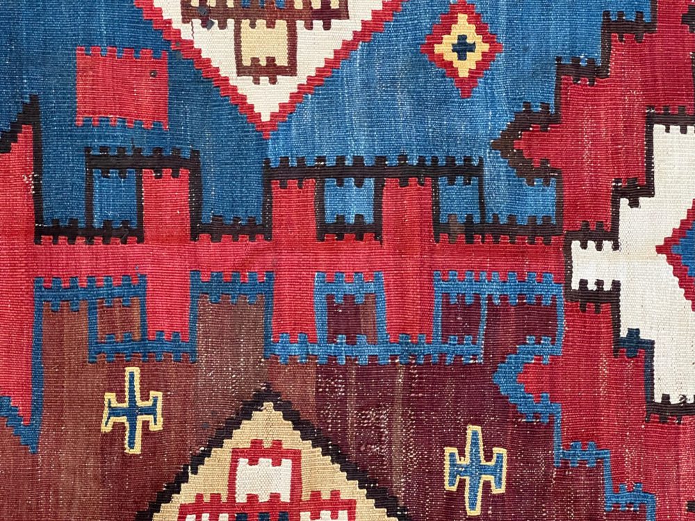 antique caucasian kilim 6-10x12-4 cu1