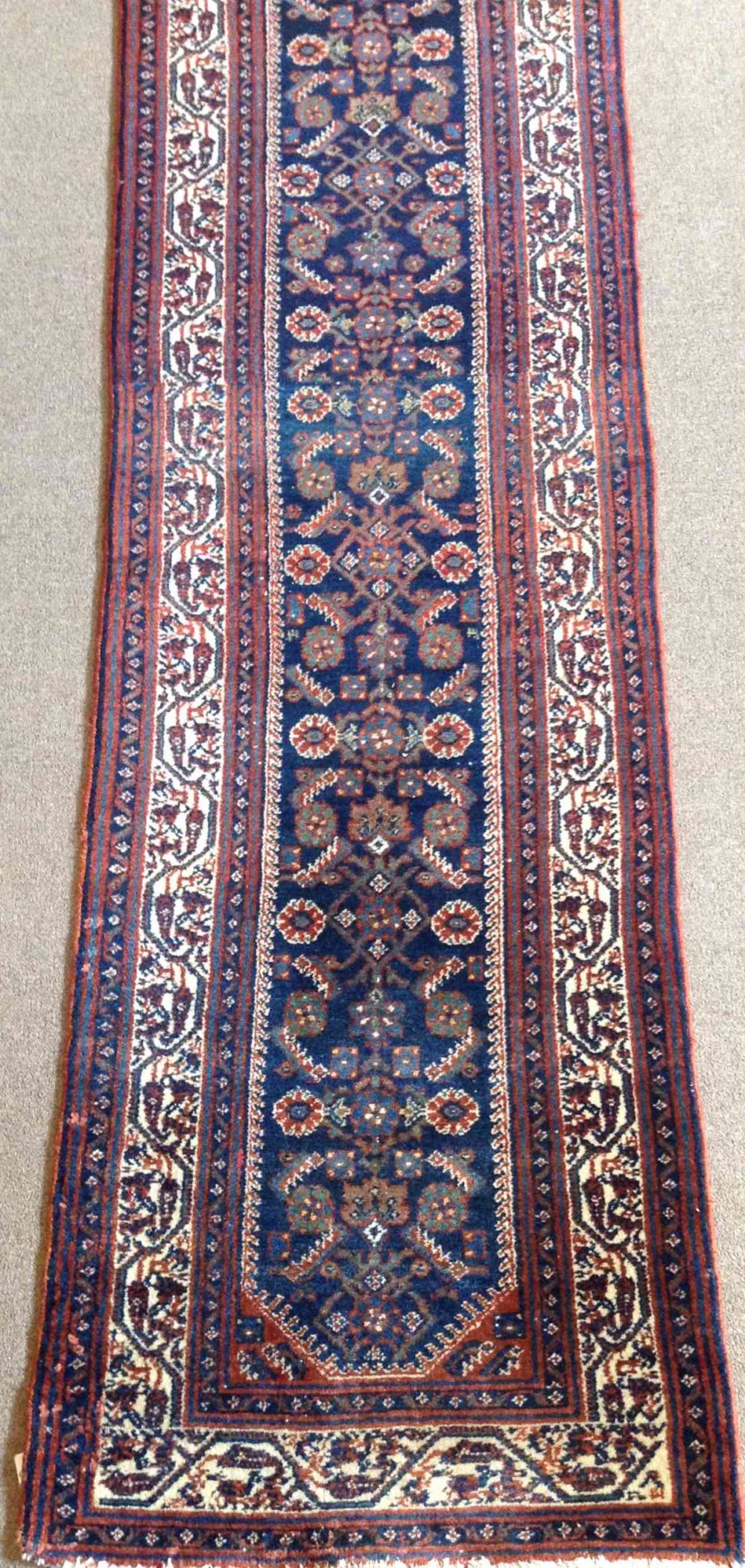 Melayer Kurdish Antique Blue Orange 2-8x13-4 full