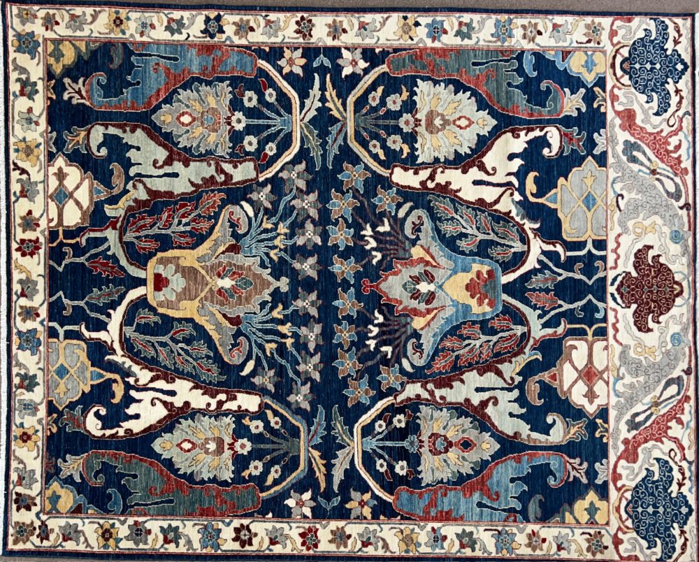 T483 Fine Bijar Blue & Natural 8x9-9 | Manoukian Rugs™